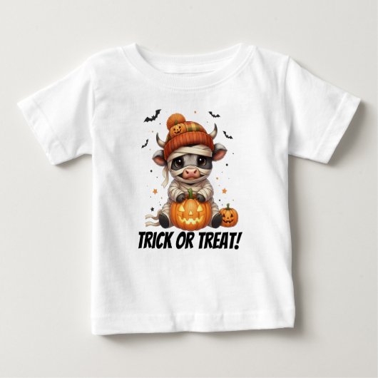 Cute Mummy Highland Cow Kids Halloween T-shirt (Voorkant)
