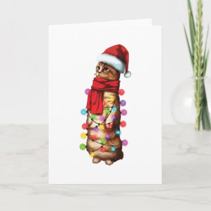 Cute Munchkin Cat Lover Funny Xmas Holiday Gift Kaart