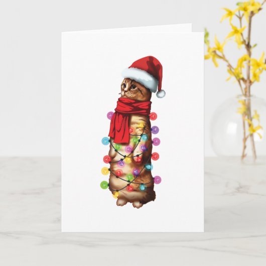 Cute Munchkin kattenliefhebber grappig Kerstmis va Kaart (Gele Bloem)