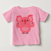 Cute Muscled Cartoon Pig Baby T-Shirt (Voorkant)