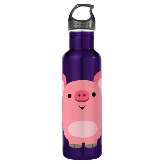 Cute Muscled Cartoon Pig Waterfles (Voorkant)