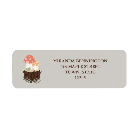 Cute Mushroom Address Label (Voorkant)