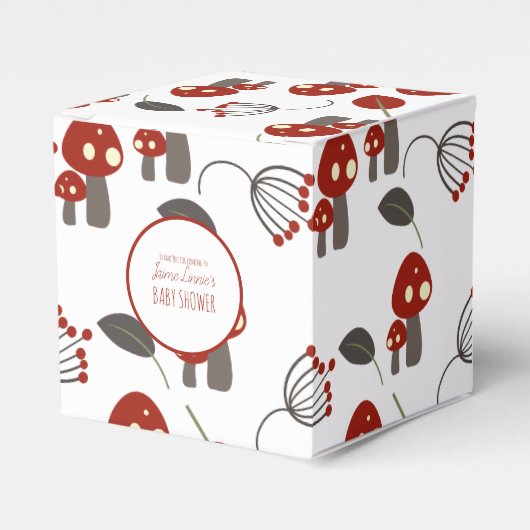 Cute Mushroom Baby shower Garden Forest Hartelijk  Bedankdoosjes (Voorkant Zijde)