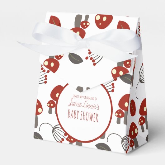 Cute Mushroom Baby shower Garden Forest Hartelijk  Bedankdoosjes (Voorkant Zijde)