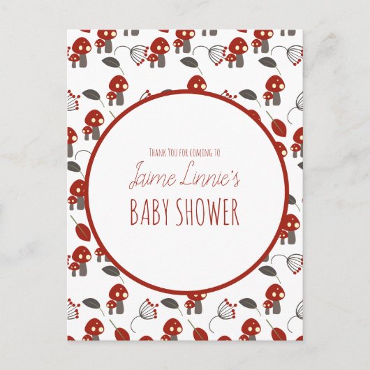 Cute Mushroom Baby shower Garden Forest Hartelijk  Briefkaart (Voorkant)