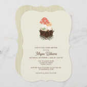 Cute Mushroom Baby shower Invitation Kaart (Voorkant / Achterkant)