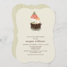 Cute Mushroom Baby shower Invitation Kaart