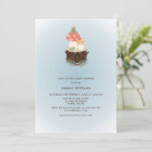 Cute Mushroom Baby shower Invitation Kaart (Staand voorkant)