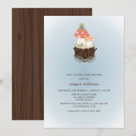Cute Mushroom Baby shower Invitation Kaart