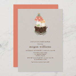 Cute Mushroom Baby shower Kaart