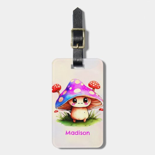 Cute Mushroom Bagagelabel (Voorkant verticaal)