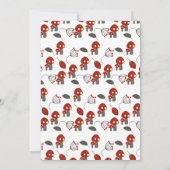 Cute Mushroom Birthday Party Garden Red Kaart (Achterkant)