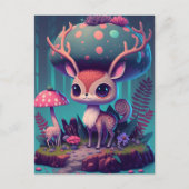 Cute Mushroom Deer Fantasy Art Briefkaart (Voorkant)