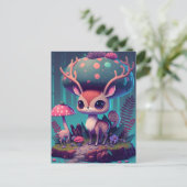 Cute Mushroom Deer Fantasy Art Briefkaart (Staand voorkant)