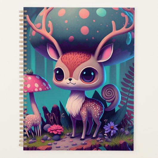 Cute Mushroom Deer Fantasy Art Planner (Voorkant)