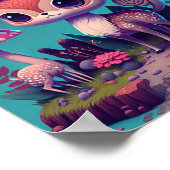 Cute Mushroom Deer Fantasy Art Poster (Hoek)