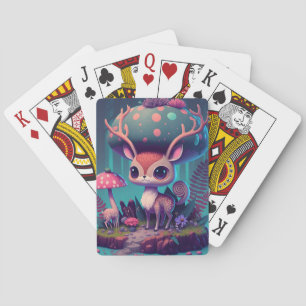Cute Mushroom Deer Fantasy Art-speelkaarten Pokerkaarten