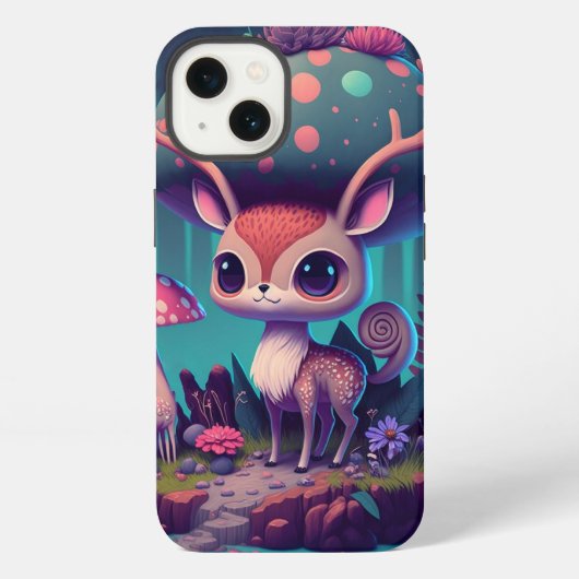 Cute Mushroom Deer Fantasy Hoesje-Mate iPhone Case Hoesje (Achterkant)