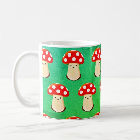 Cute Mushroom Drawing Pattern Koffiemok (Links)