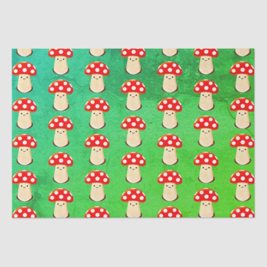 Cute Mushroom Drawing Pattern Tissuepapier (Voorkant)