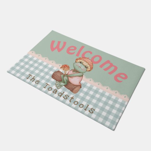Cute Mushroom Frog Lady Deurmat (Schuin)