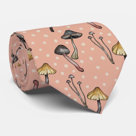 Cute Mushroom Fungi Pattern Stropdas (Opgerold)