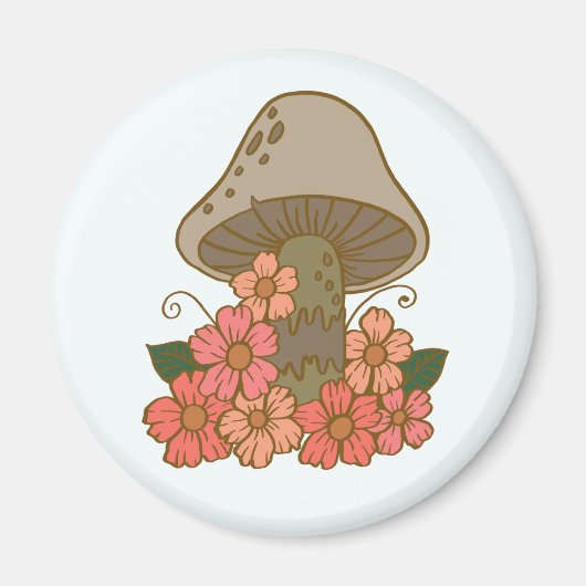 Cute Mushroom Garden Fridge Magnet (Voorkant)