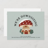 Cute Mushroom House Downsiting New Home Fun Moving Aankondigingskaart (Voorkant / Achterkant)