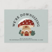 Cute Mushroom House Downsiting New Home Fun Moving Aankondigingskaart (Voorkant)