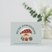 Cute Mushroom House Downsiting New Home Fun Moving Aankondigingskaart (Staand voorkant)