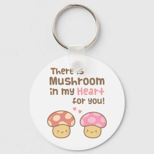 Cute Mushroom in mijn hart voor je zoete liefde Sleutelhanger (Voorkant)