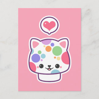 Cute Mushroom Kat Briefkaart
