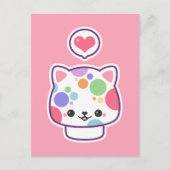 Cute Mushroom Kat Briefkaart (Voorkant)