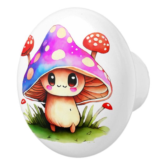 Cute Mushroom Keramische Knop (Rechts)