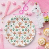 Cute Mushroom Patroon Papieren Bordje (Feest)