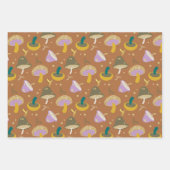 Cute Mushroom Pattern Autumn Gold Glitter Inpakpapier Vel (Voorkant 2)