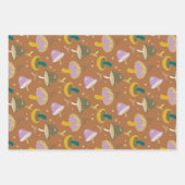 Cute Mushroom Pattern Autumn Gold Glitter Inpakpapier Vel (Voorkant)