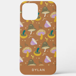 Cute Mushroom Pattern Autumn Gold Personalized Case-Mate iPhone Case