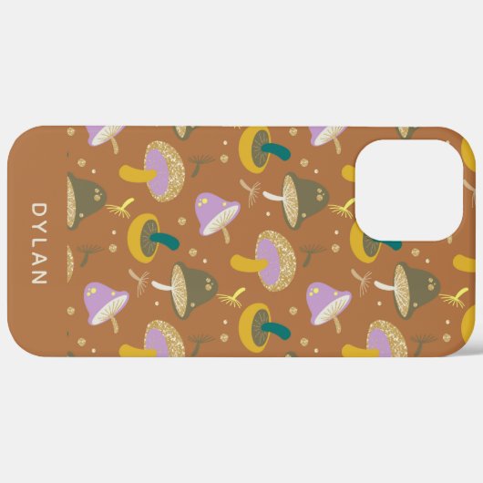 Cute Mushroom Pattern Autumn Gold Personalized Case-Mate iPhone Case (Achterkant / Rechts)