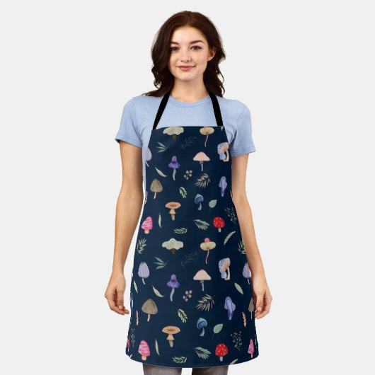Cute Mushroom Pattern Modern Trendy Style Apron Schort (Gedragen)