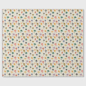 Cute Mushroom Pattern Modern Trendy Style Cadeaupapier (Vlak)