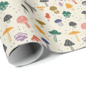 Cute Mushroom Pattern Modern Trendy Style Cadeaupapier (Rol Hoek)