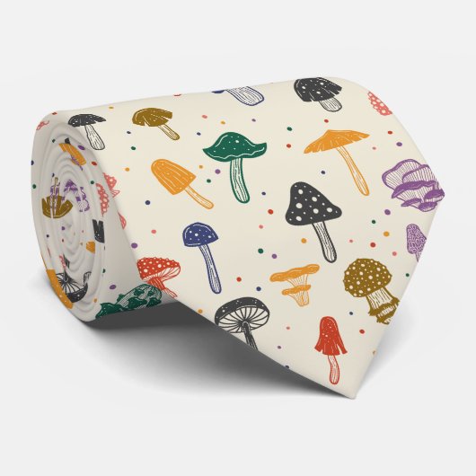 Cute Mushroom Pattern Modern Trendy Style Stropdas (Opgerold)