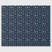 Cute Mushroom Pattern Modern Trendy Style Wrapping Cadeaupapier (Vlak)