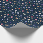 Cute Mushroom Pattern Modern Trendy Style Wrapping Cadeaupapier (Hoek)