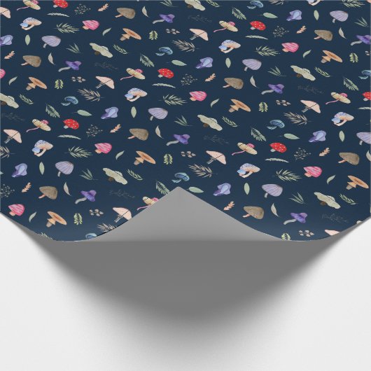 Cute Mushroom Pattern Modern Trendy Style Wrapping Cadeaupapier (Hoek)