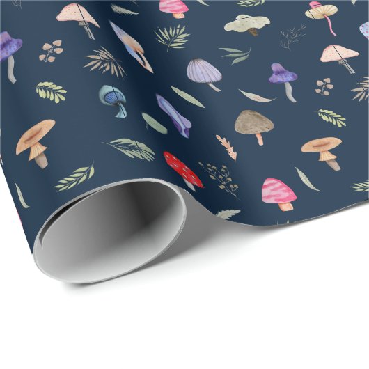 Cute Mushroom Pattern Modern Trendy Style Wrapping Cadeaupapier (Rol Hoek)
