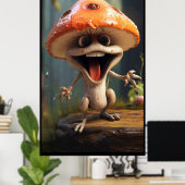 Cute Mushroom Poster (Thuiskantoor)