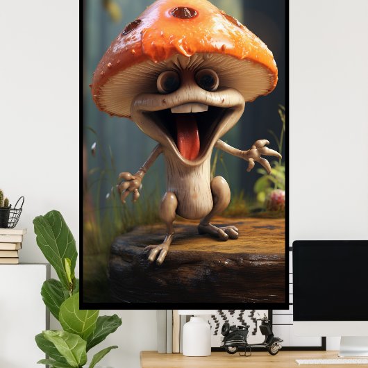 Cute Mushroom Poster (Thuiskantoor)