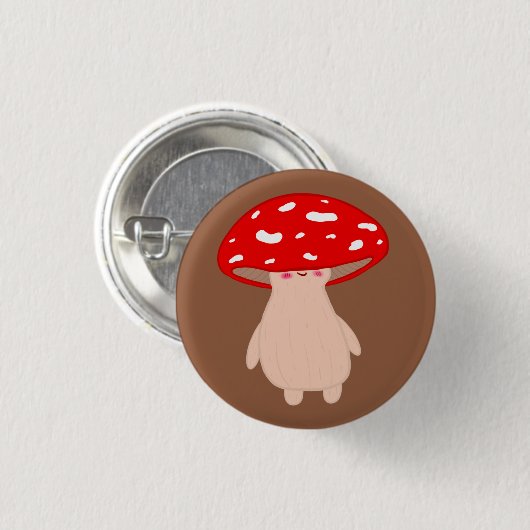 Cute Mushroom Ronde Button 3,2 Cm (Voorkant /achterkant)